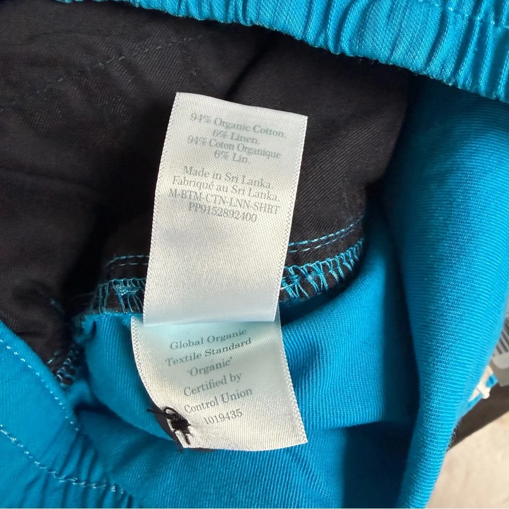 Everlane‎ The Organic Cotton Linen Blend Cargo Shorts Men's Teal Blue small NWT